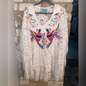 Judith March Embroidered & Lace Tunic/Dress